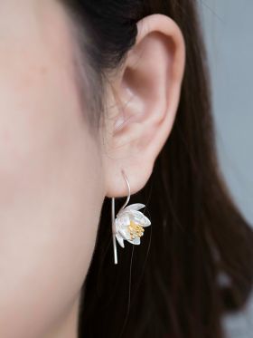 Gold Lotus Earrings