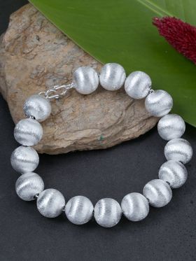 Brushed Silver Spheres Bracelet