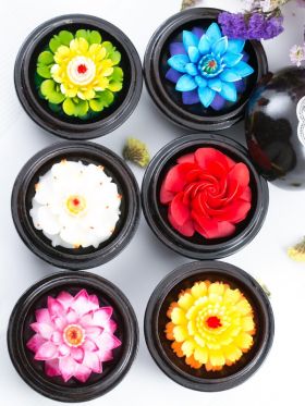Carved Soap Flowers Set Of 6
