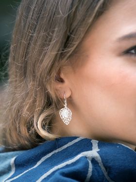 Coral Leaf Earrings