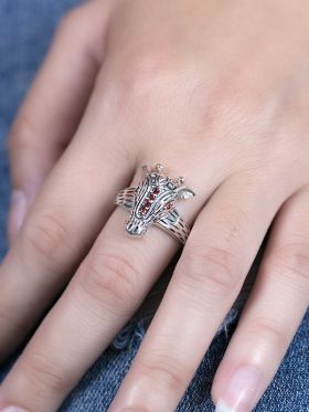Giraffe Garnet Ring