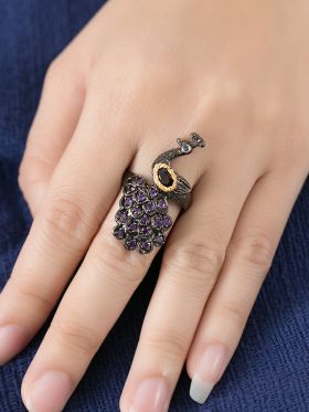 Purple Peacock Ring