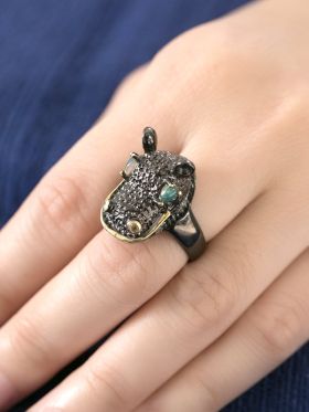 Smiling Hippo Ring