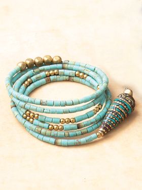 Turquoise Memory Coil Bracelet