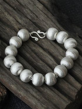 Brushed Silver Spheres Bracelet