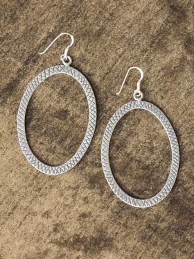 Checker Oval Earrings