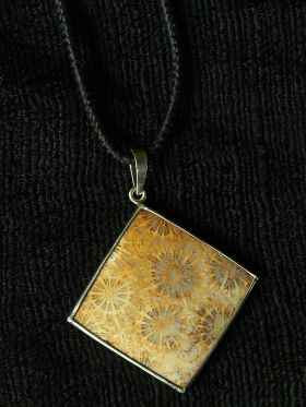 Diamond Coral Goldenrod Pendant