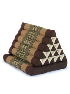 King Triangle Pillow One Fold Thai Classic (Brown Elephant)
