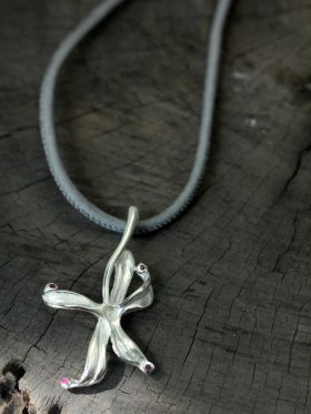 Ruby Orchid Pendant