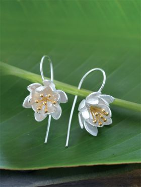 Gold Lotus Earrings