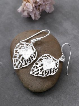 Coral Leaf Earrings