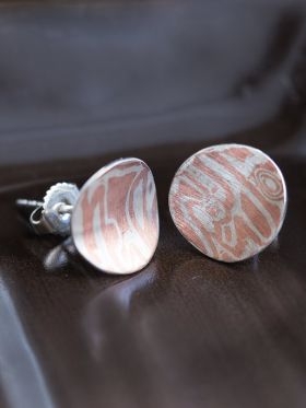 Mokume Disc Studs