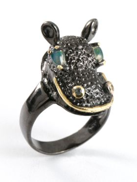 Smiling Hippo Ring