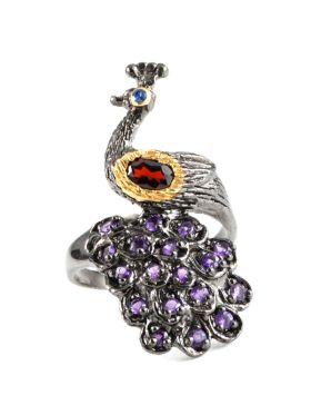 Purple Peacock Ring