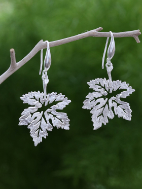 Frosted Leaf Earrings