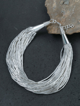 Cascading Silver Thread Bracelet