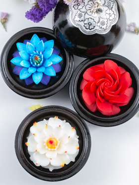Carved Soap Flowers Set Of 3