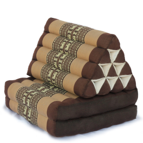 Triangle Pillow Two Fold Thai Classic (Brown Elephant)
