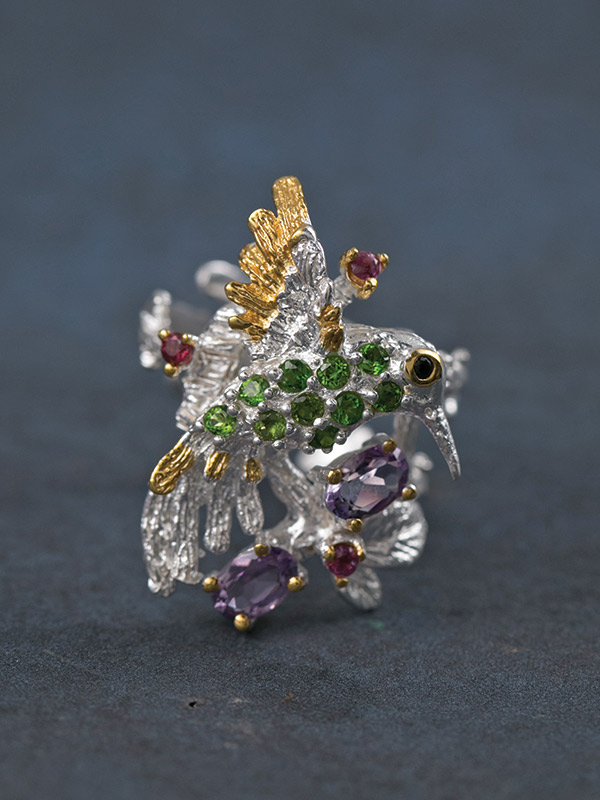 Gem Hummingbird Ring