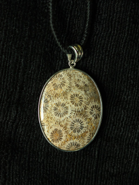 Oval Coral Ivory Pendant