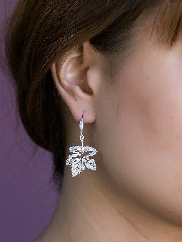 Frosted Leaf Earrings