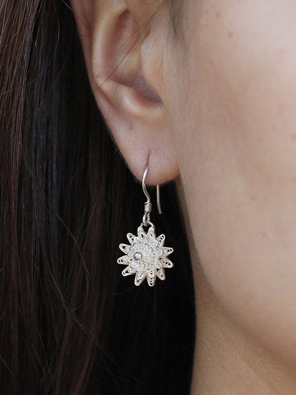 Filigree Sunflower Earrings