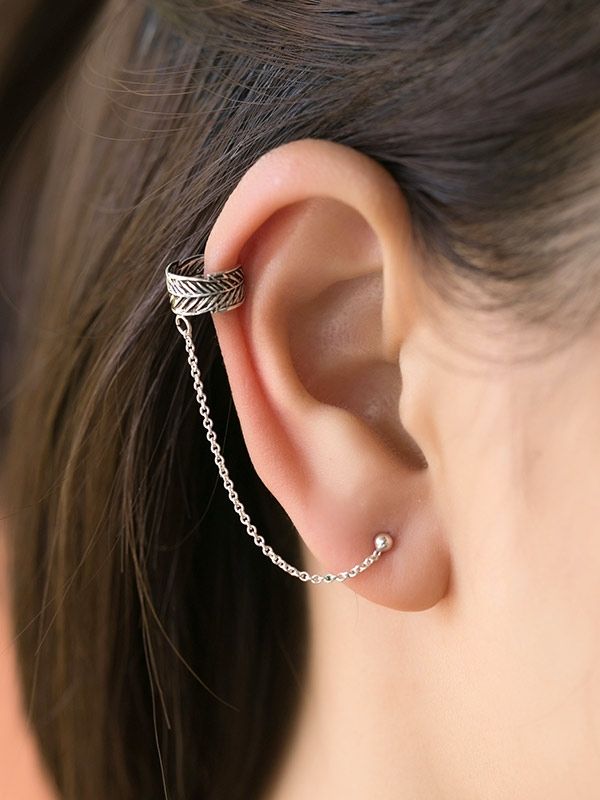 Feather Ear Cuff Studs