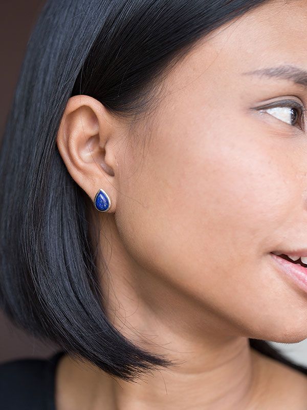 Lapis Drop Studs