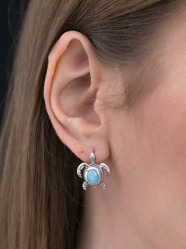 Blue Tortoise Studs