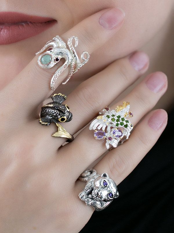 Gem Hummingbird Ring