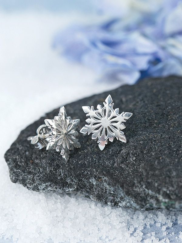 Sterling Snowflake Studs