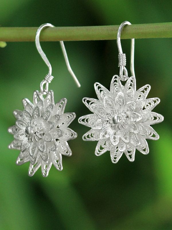 Filigree Sunflower Earrings