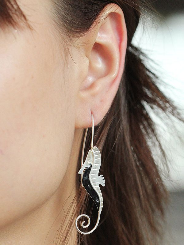 Sterling Seahorse Earrings