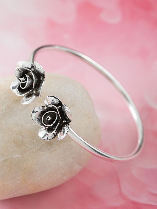 Black Rose Open Bangle