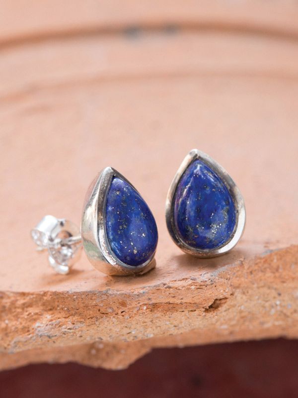 Lapis Drop Studs