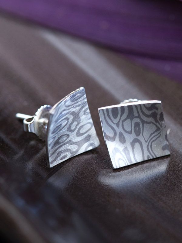 Mokume Warp Studs