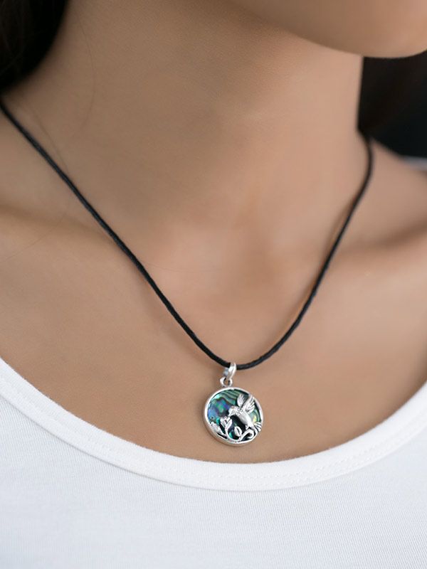 Hummingbird Cameo Pendant