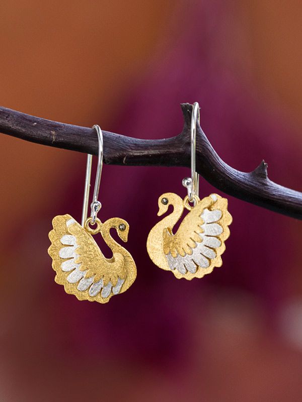 Golden Swan Earring